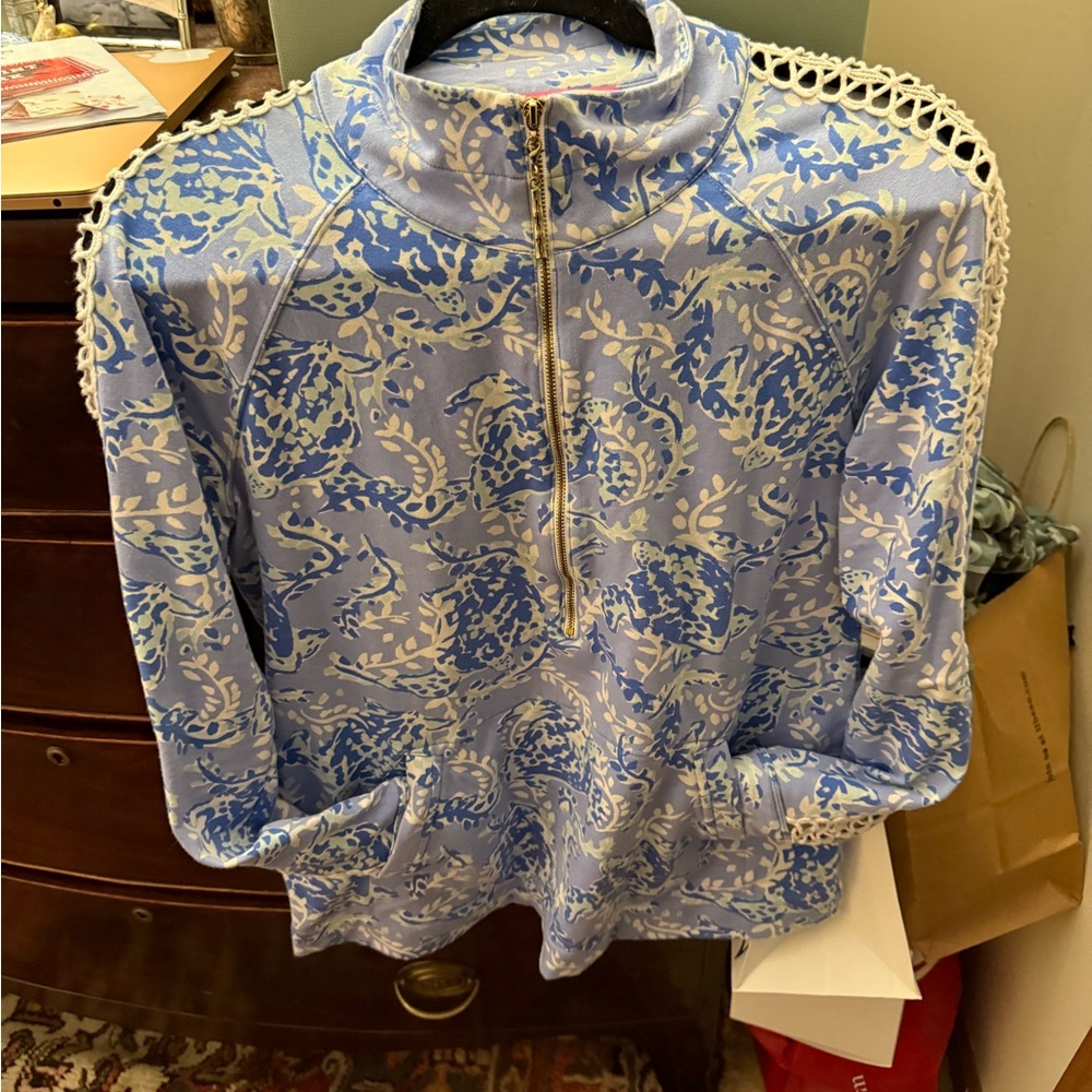 Lilly Pulitzer Blue Floral Pullover